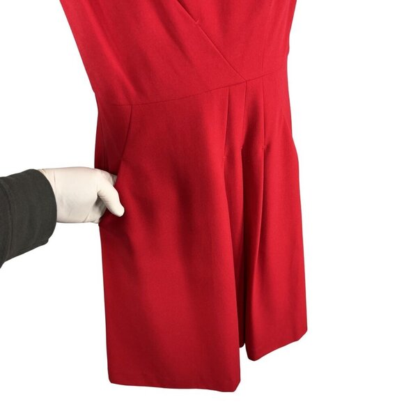 Calvin Klein Women 2 Little Red Dress Sleeveless Pockets Fit & Flare Career Wear - Picture 5 of 16
